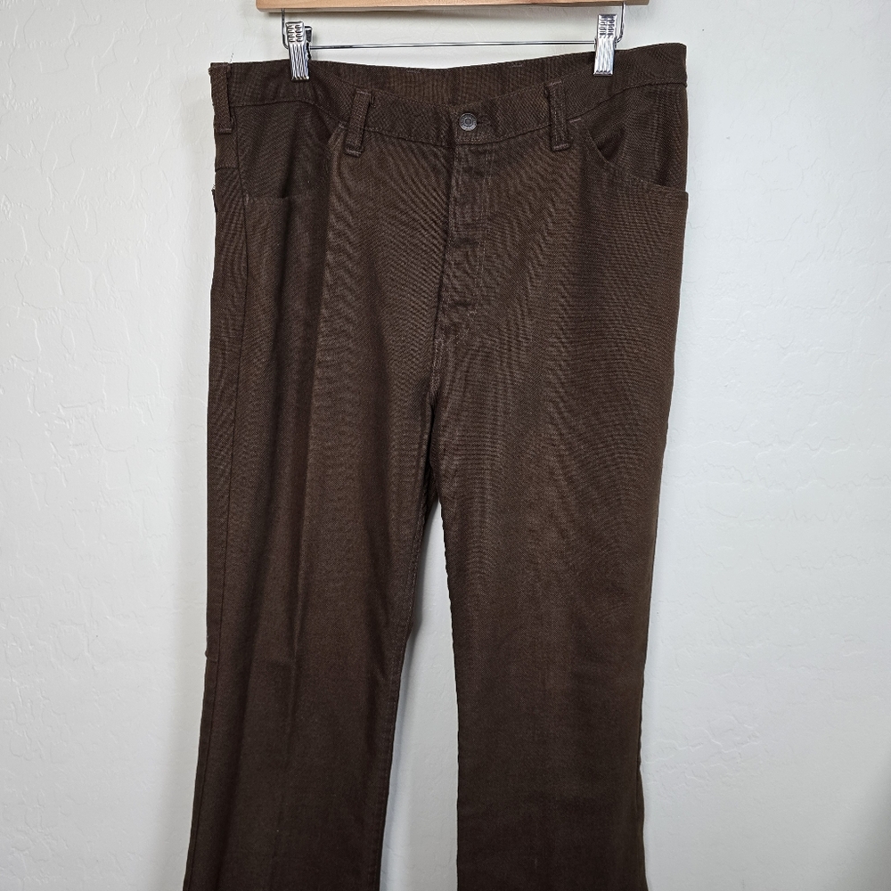 Vintage 70s Mr. Leggs Unisex Brown Flare Pants Medium-Large